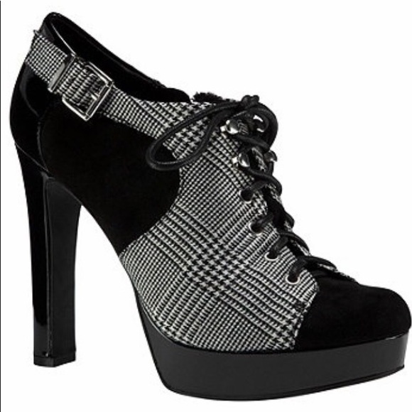 Gianni Bini Shoes - Gianni Bini Chunky Heel Platform Plaid Ankle Boots